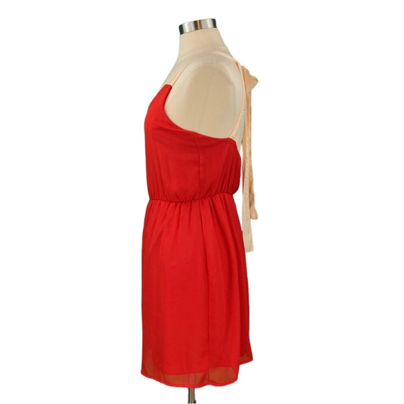 Lulu’s Red and Cream Mini Blouson Halter Dress - Picture 12 of 16